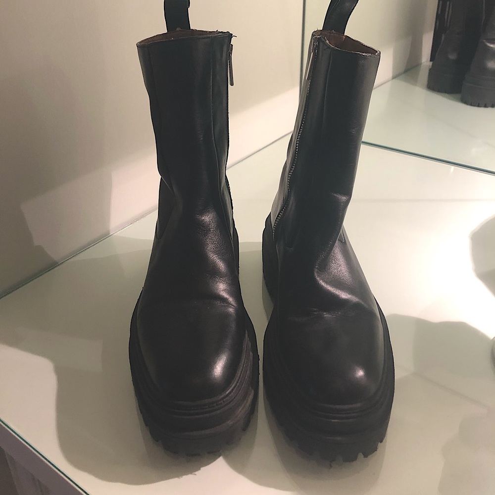 Zara Leather Platform Boot
